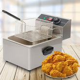 (Official refurbishment)Easyrose Commercial Deep Frye with 8.4QT/8L Removable Basket, Lid & Temperature Limiter, 1600W, 110V, ETL Listed
